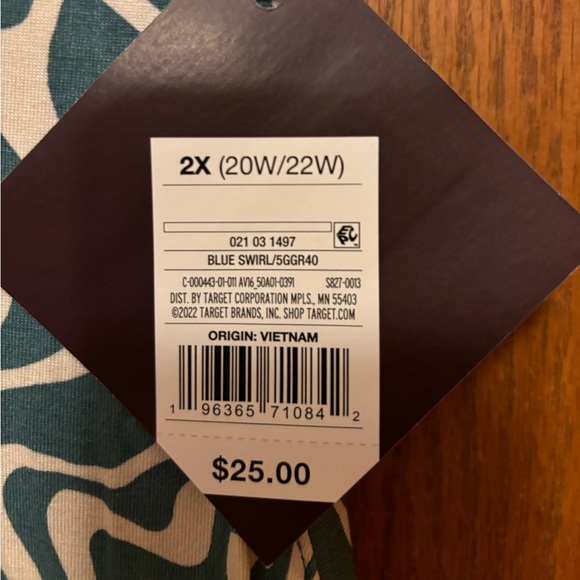 Ava &Viv Blue Swirl dress size 2x new with tags - Picture 3 of 3